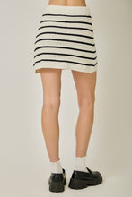 Load image into Gallery viewer, Mystree Nautical Stripe Knitted Skirt in Dark Navy
