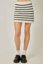 Load image into Gallery viewer, Mystree Nautical Stripe Knitted Skirt in Dark Navy
