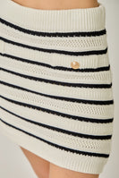 Mystree Nautical Stripe Knitted Skirt in Dark Navy