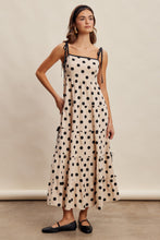 Load image into Gallery viewer, Listicle Polka Dot Bow Detail Maxi Dress in Ecru Black
