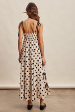 Load image into Gallery viewer, Listicle Polka Dot Bow Detail Maxi Dress in Ecru Black
