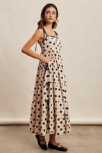 Load image into Gallery viewer, Listicle Polka Dot Bow Detail Maxi Dress in Ecru Black
