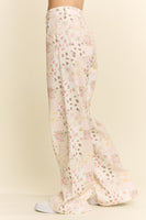 Jade by Jane Floral Patchwork Wide Leg Pants in Multi Color