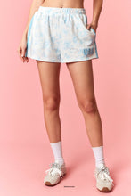 Load image into Gallery viewer, Peach Love French Terry Floral Set with USA Patches in Light Blue
