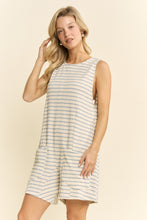 Load image into Gallery viewer, Jade by Jane Textured Knit Striped Romper in Cream/Indigo
