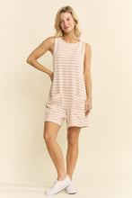 Load image into Gallery viewer, Jade by Jane Textured Knit Striped Romper in Rose
