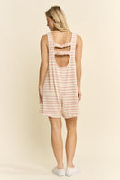 Jade by Jane Textured Knit Striped Romper in Rose
