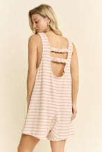 Load image into Gallery viewer, Jade by Jane Textured Knit Striped Romper in Rose

