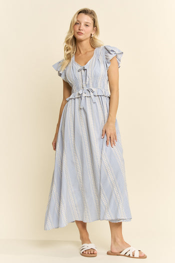 Jade by Jane Vintage Check Smocked Midi Dress in Blue  June Adel