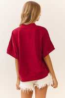 Oddi OVERSIZED State of ALABAMA Patched Sweatshirt in Dark Red