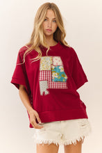 Load image into Gallery viewer, Oddi OVERSIZED State of ALABAMA Patched Sweatshirt in Dark Red
