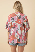 Load image into Gallery viewer, Heimish Ribbed Knit Floral Print Top in Coral Multi

