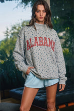 Load image into Gallery viewer, BucketList 'ALABAMA &amp; AL' Reversible Floral Mock Neck Sweatshirt in Grey
