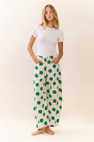 Oddi Polka Dot Printed Denim Pants in Kelly Green