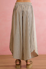 Load image into Gallery viewer, BiBi Striped Eyelet Side Elastic Waist Wide Leg Pants in Black
