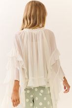 Load image into Gallery viewer, Oddi Sheer Ruffled Chiffon Blouse in Soft White
