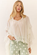 Load image into Gallery viewer, Oddi Sheer Ruffled Chiffon Blouse in Soft White
