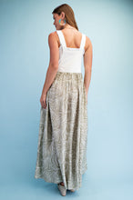 Load image into Gallery viewer, GiGio Marbled Print Mixed Fabric Overall Dress in Green Combo
