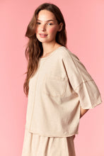 Load image into Gallery viewer, Peach Love Garment Dyed Slub Jersey Crop Top And Skort Set Beige
