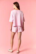 Load image into Gallery viewer, Peach Love Garment Dyed Slub Jersey Crop Top And Skort Set Pink
