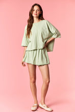 Load image into Gallery viewer, Peach Love Garment Dyed Slub Jersey Crop Top And Skort Set Olive
