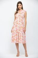 Load image into Gallery viewer, FATE Front Zip Floral Print Midi Dress in Cream Multi
