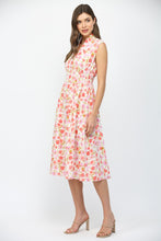 Load image into Gallery viewer, FATE Front Zip Floral Print Midi Dress in Cream Multi
