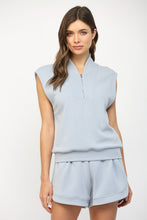 Load image into Gallery viewer, FATE Modal Blend Sleeveless Zip-up Top in Dusty Blue

