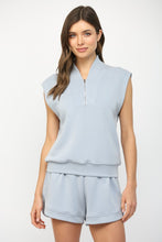 Load image into Gallery viewer, FATE Modal Blend Sleeveless Zip-up Top in Dusty Blue

