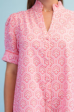 Load image into Gallery viewer, GiGio Bright Printed Button Down Midi Dress in Blush Mix
