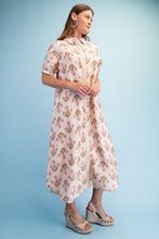 Load image into Gallery viewer, GiGio Striped Floral Maxi Dress in Latte Mix
