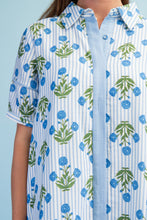 Load image into Gallery viewer, GiGio Striped Floral Maxi Dress in Blue Mix
