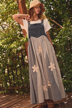Load image into Gallery viewer, Oddi Mixed Stripe Patchwork Overall Dress in Washed Denim

