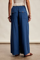 Listicle Wide Leg Pleated Pants in Denim Blue