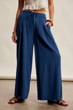 Load image into Gallery viewer, Listicle Wide Leg Pleated Pants in Denim Blue
