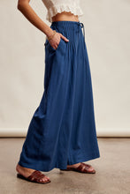 Load image into Gallery viewer, Listicle Wide Leg Pleated Pants in Denim Blue
