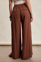 Listicle Wide Leg Pleated Pants in Brown