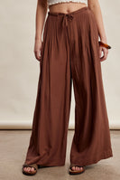 Listicle Wide Leg Pleated Pants in Brown