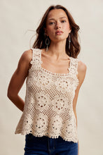 Load image into Gallery viewer, Listicle Floral Crochet Lace Top in Ecru
