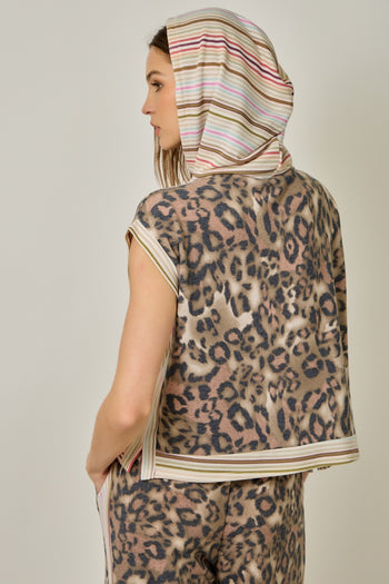Mystree Mixed Print French Terry Hoodie Tee in Dusty Pink (TOP ONLY)