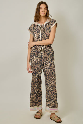 Mystree Mixed Print French Terry Hoodie Tee in Dusty Pink (TOP ONLY)