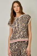 Mystree Mixed Print French Terry Hoodie Tee in Dusty Pink (TOP ONLY)