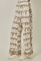 Mystree Mixed Print French Terry Pants in Oatmeal Tie Dye (PANTS ONLY)
