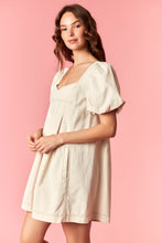 Load image into Gallery viewer, Peach Love Brushed Twill Romper with Contrasting Stitching in Ecru

