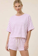 Load image into Gallery viewer, Charlotte Avery Striped Terry Cloth Top in Pink
