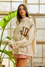Load image into Gallery viewer, BucketList WWJD Embroidered Mock-neck Oversized Sweatshirt in Ash Grey
