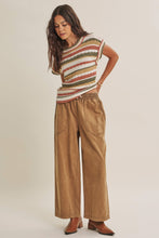 Load image into Gallery viewer, In February Multicolor Stripe Sweater Vest in Olive Multi
