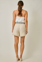 Load image into Gallery viewer, Mystree Fringe Tweed Shorts in Ivory
