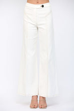 Load image into Gallery viewer, FATE Contrast Topstitching Detail High Waisted Flare Pants in Cream
