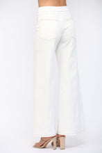 Load image into Gallery viewer, FATE Contrast Topstitching Detail High Waisted Flare Pants in Cream
